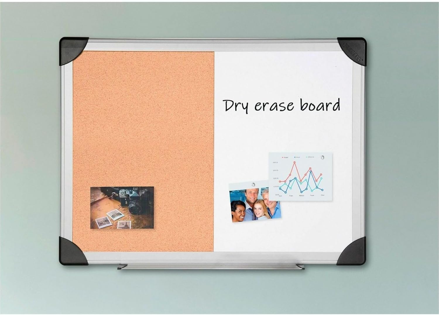 Lorell Combo Board, Dry-Erase/Cork, 24"x36"
