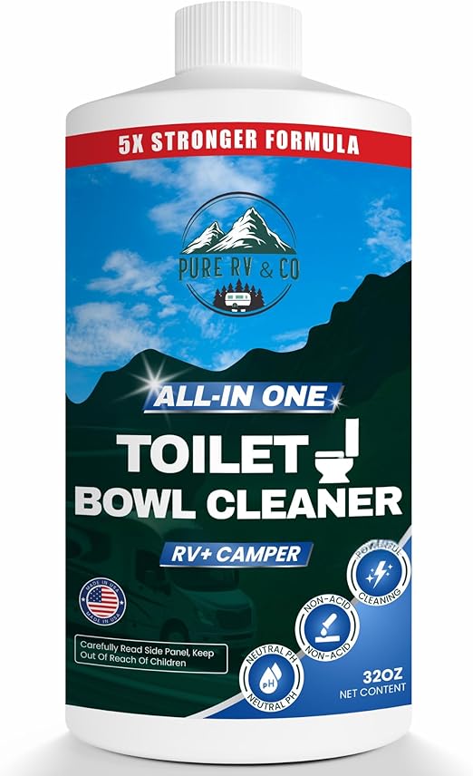 RV Toilet Bowl Cleaner with Easy Squirt Top – 5X Stronger Stain & Odor Eliminator – Sensor-Safe, Septic-Safe, Strong Formula (32 oz, Made in USA)