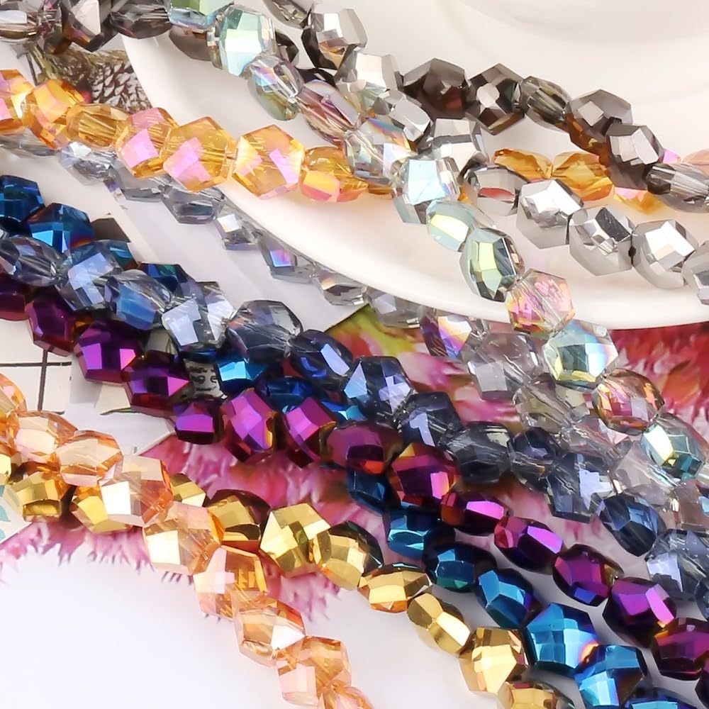 Artigianato Creativo PH PandaHall Perline Di Vetro Sfaccettate - 525 Pezzi Serie Blu, 7 Colori Per Gioielli Fai Da Te Perline Bracciali Collane - Foto 10