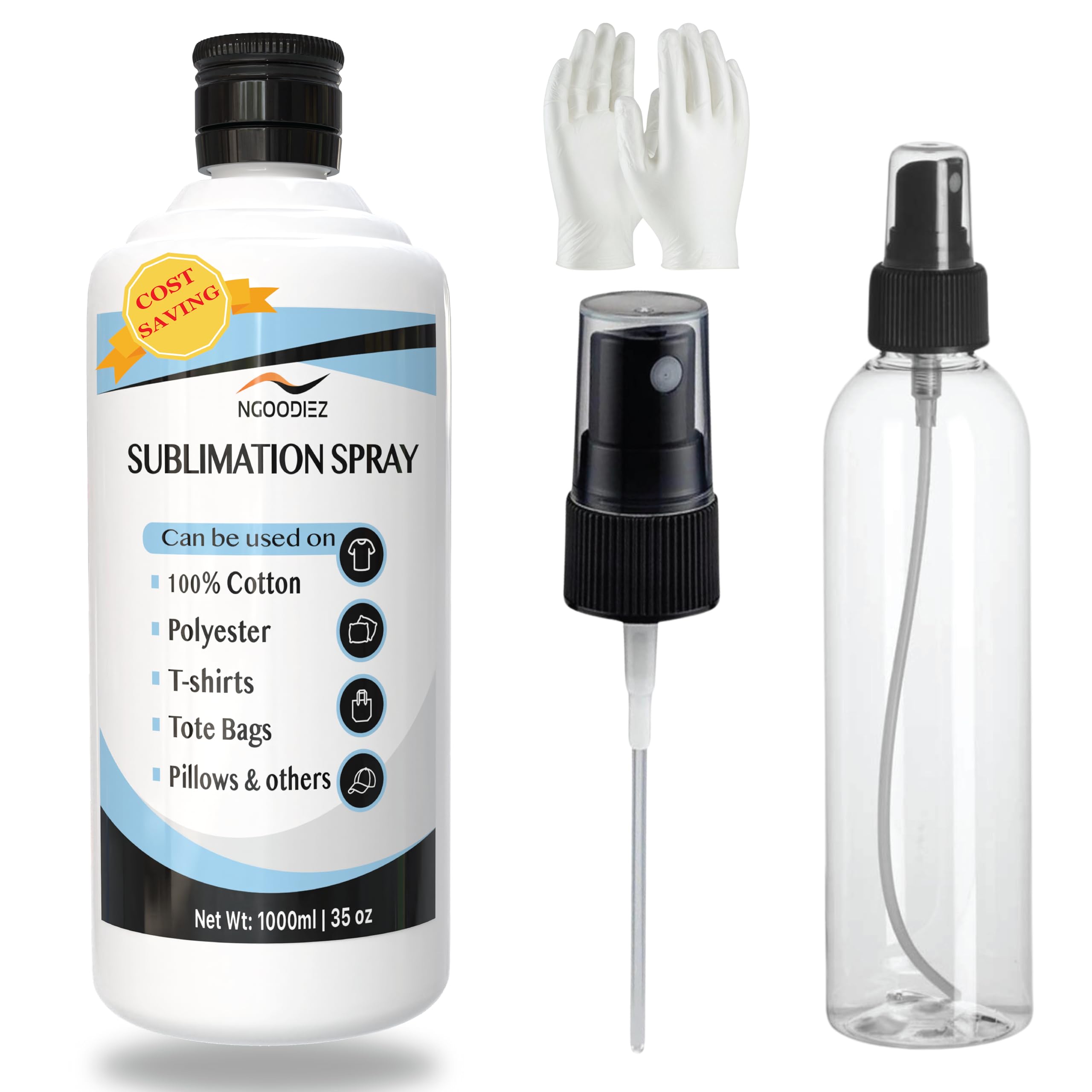 Sublimation Spray - Anti-Fade and Washable - Sublimation Spray Cotton with One-Step Application - Sublimation Spray For All Materials - Sublimation Coating Include Extra Spray & Detailed Guide -1000ml