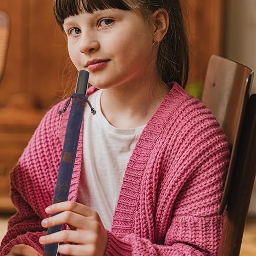 Miniatura 15 de Bolsa de protección para flauta – Bolsa de almacenamiento de algodón y lino duradera para bambú con práctico diseño de cuerda, 23.22 x 1.96 x 0.19