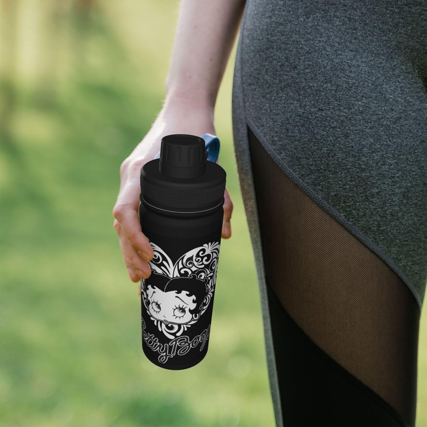 水筒 ベティちゃん スポーツボトル 真空断熱ケータイマグ 500ml ステンレス製 直飲み キャリーハンドル付き 持ち運び便利 コン