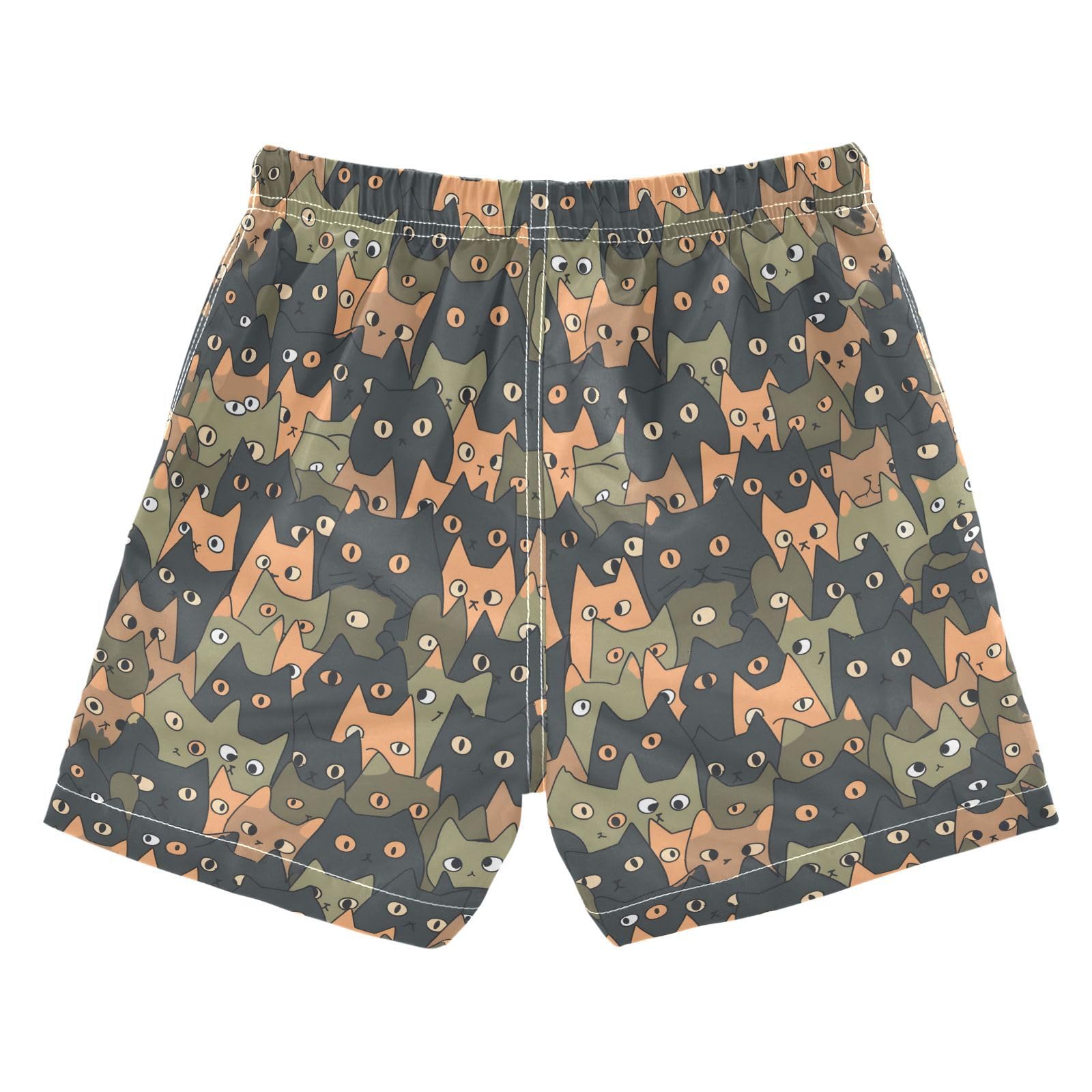 ALAZA Dark Cat Animal Kitten Lovely Boys Quick Dry Beach Board Shorts Kids Swim Trunks Bathing Suit Swimsuit 4T Multicolor