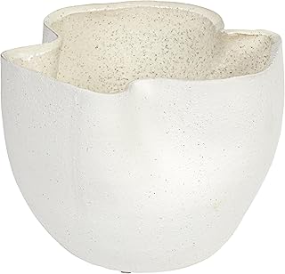 Bloomingville 7.25 Inches Stoneware Ruffled Planter with Sand Finish and...