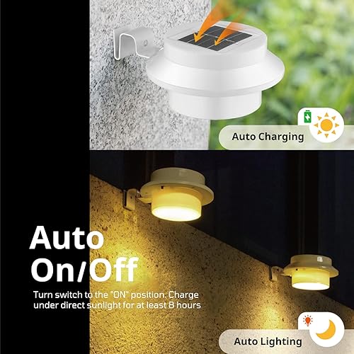 Miniatura 3 de Flexzion Luces LED solares (paquete de 2)  Lámpara de seguridad solar para patio, exterior, casa, patio, valla, pared, techo, jardín, garaje,