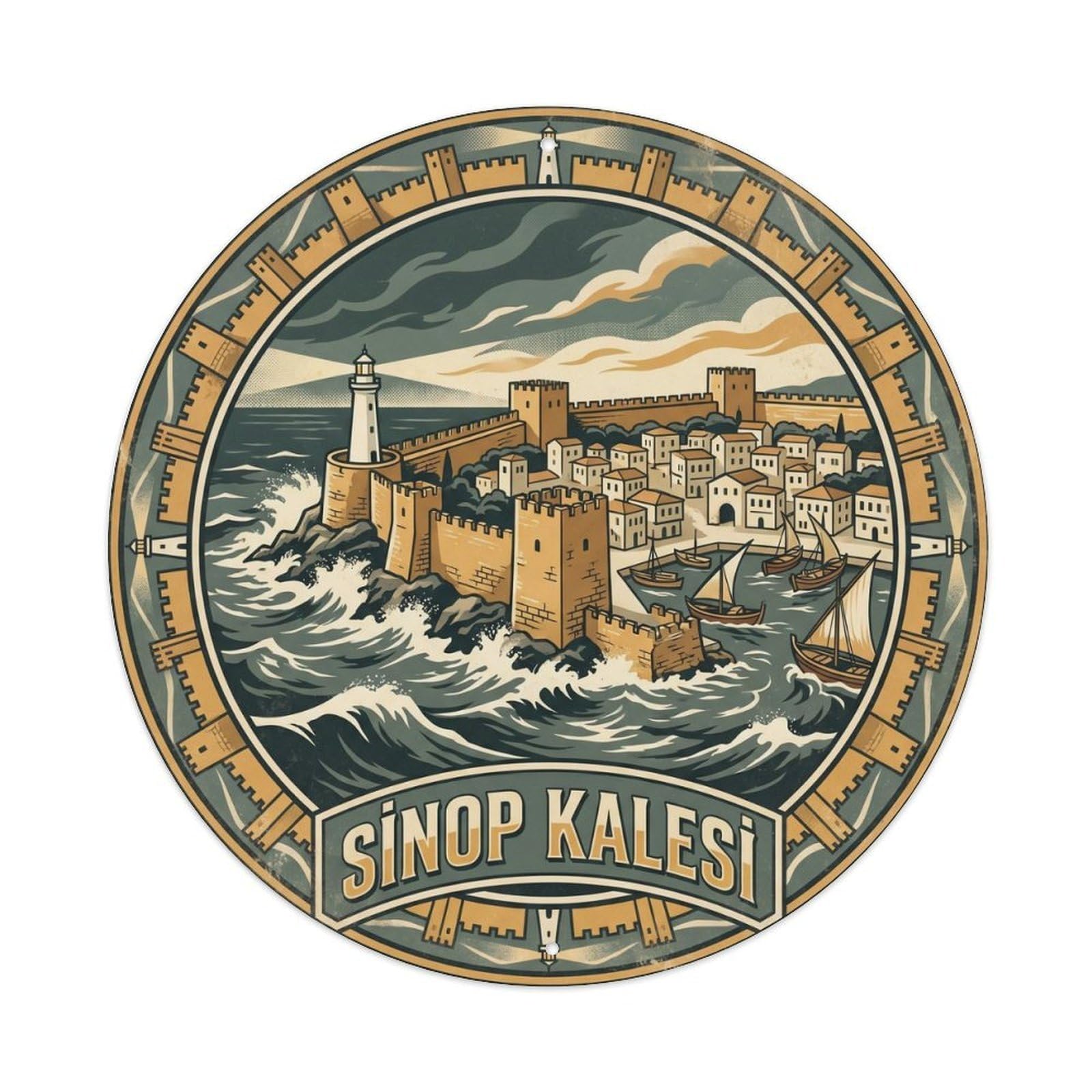 Sinop Castle Black Sea Coastal Landmark Turkey Metal Tin Sign