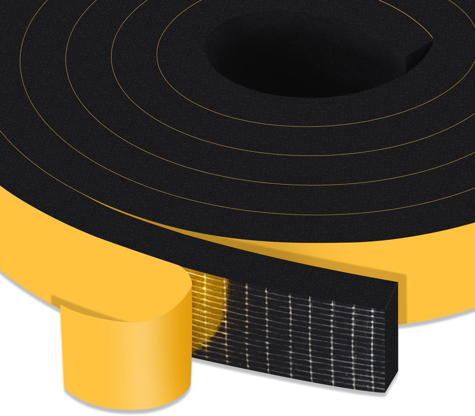Strong Adhesive Foam Insulation Tape, Weather Strip for Doors and Windows Insulation, SoundProof Door Insulation Strip, Weatherproof, Anti-collision, Anti-bug, Shockproof(1 In x 3/8 In x 13Ft)