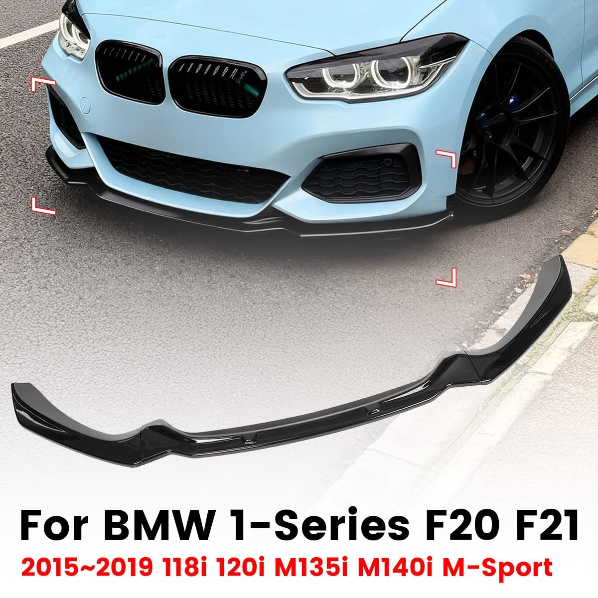 przedniego zderzaka Pasuje do BMW F20 F21 2015-2019 118i 120i M135i M140i M Performance Splitter przedniego zderzaka dyfuzor ochraniacz na nakładki Spoiler