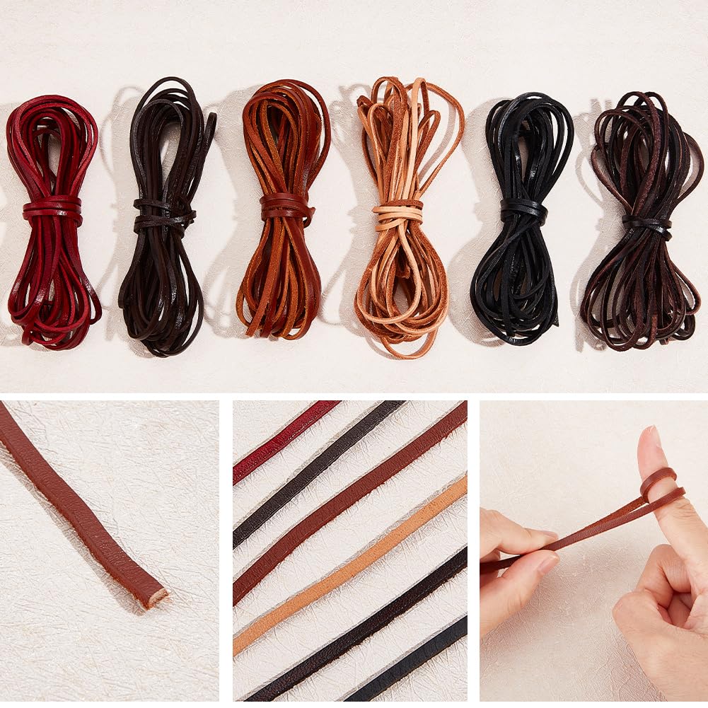 GORGECRAFT 5 m Lederen Strips 8mm Breed Platte