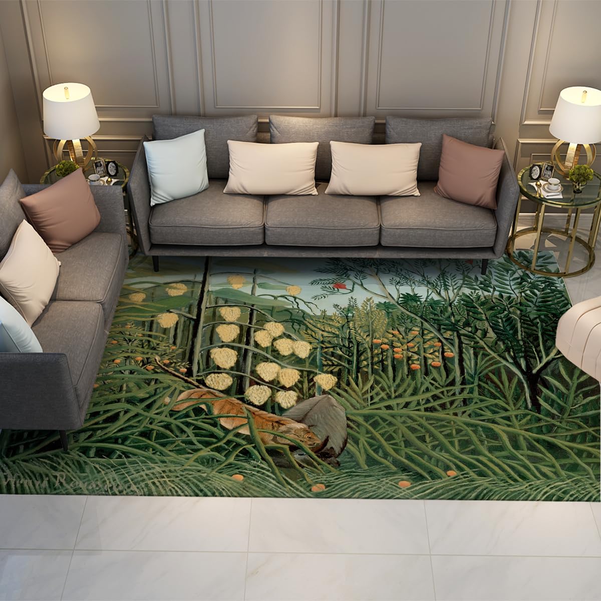 Tapis antidérapant poils ras pour salon fini les chutes sous la table