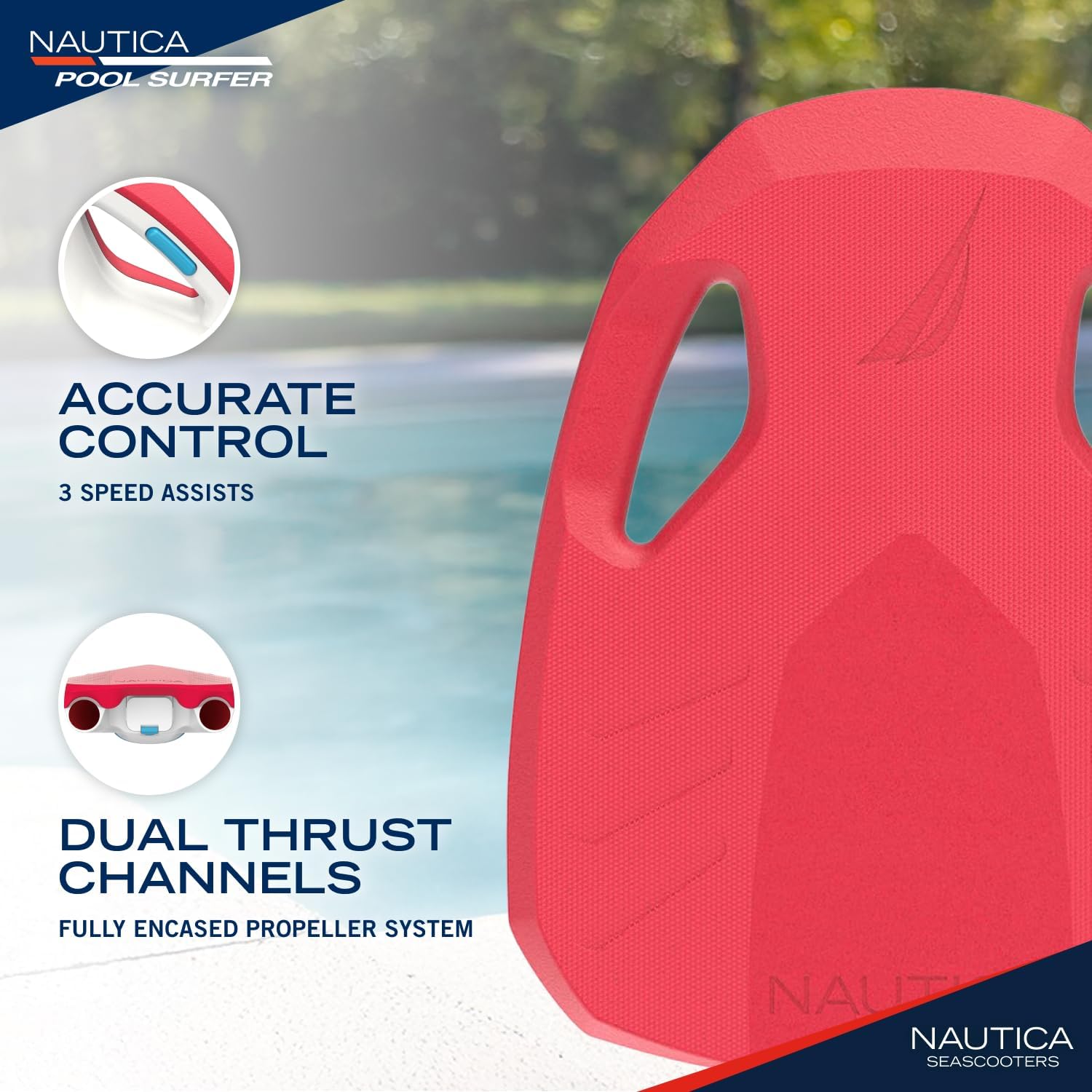 Nautica Guppy and Pool Surfer Underwater Seascooter for Kids Pool and Snorkeling Play