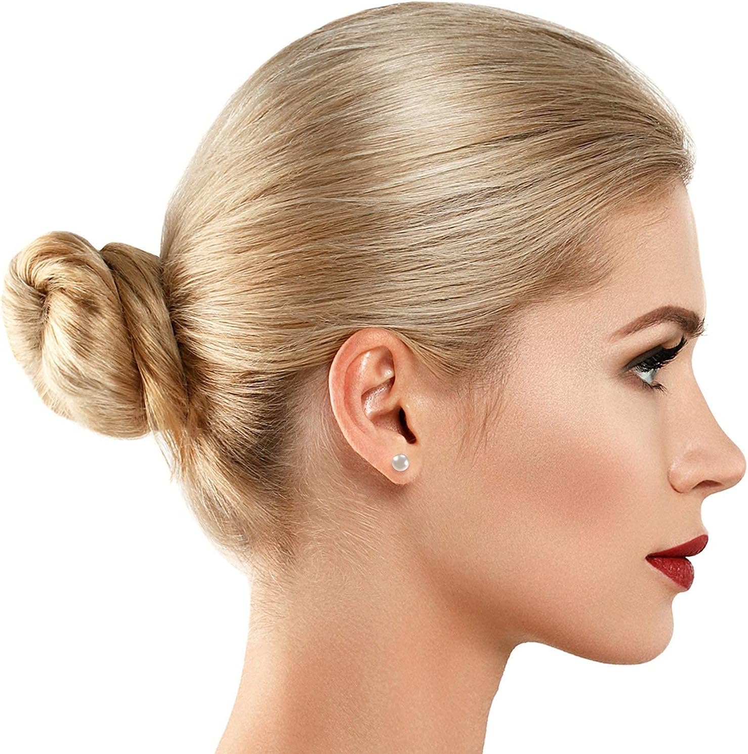 PAVOI 14K Gold Plated 925 Sterling Silver Round Stud White Simulated Shell Pearl Earrings