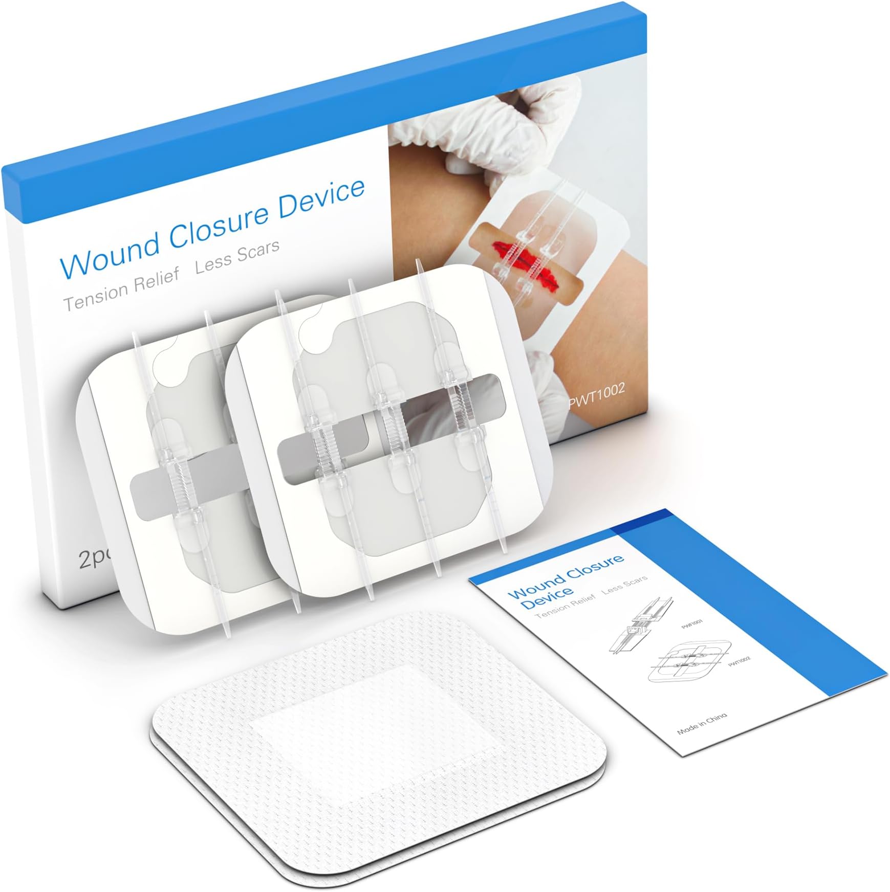SEABIRD Emergency Wound Closure Device, Zipstitch Laceration Kit, Steri Strips Wound Closure Pack of 2, Painless Repair, Without Stitches, Adhesive Bandages for Wound Care & First Aid, White
