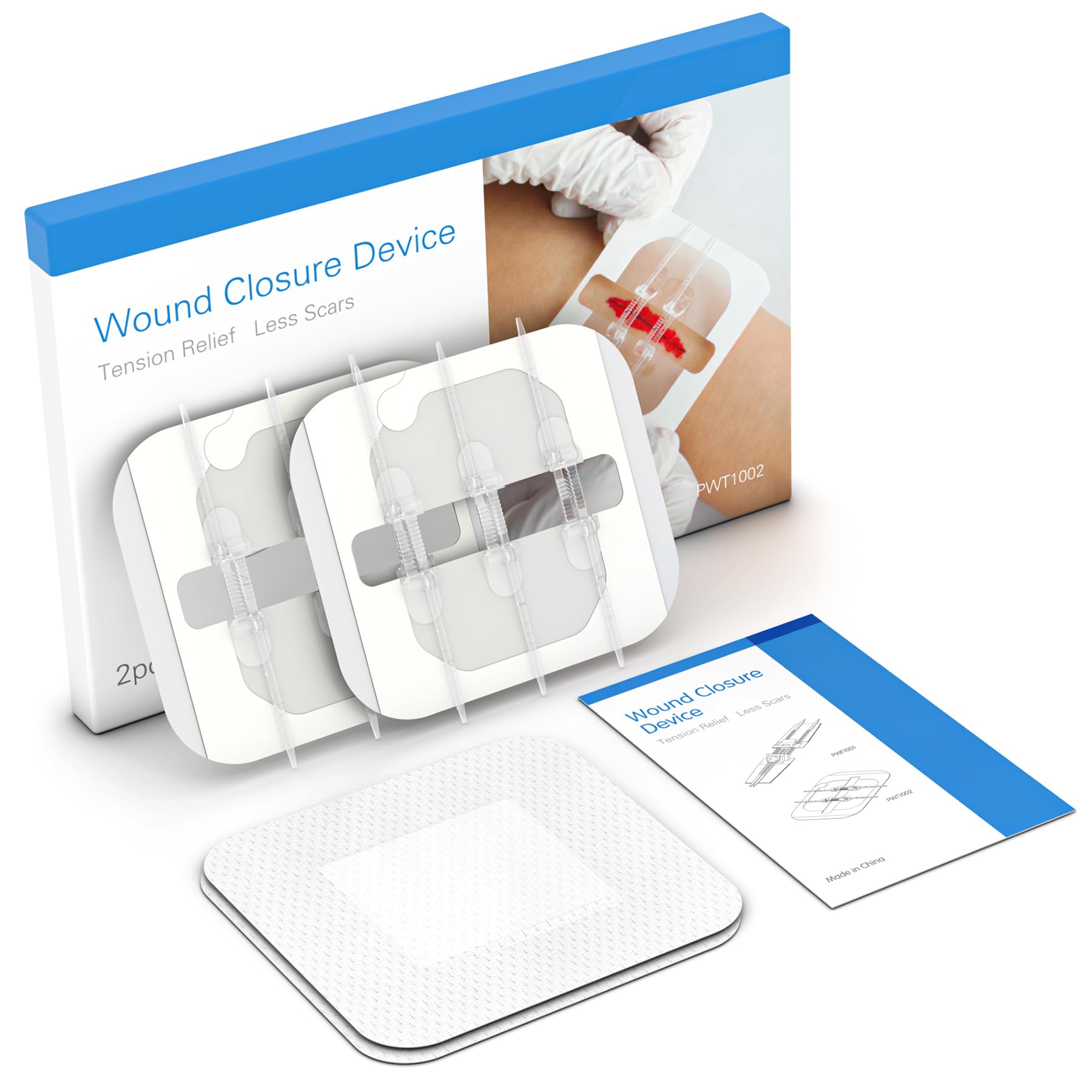 SEABIRD Emergency Wound Closure Device, Zipstitch Laceration Kit, Steri Strips Wound Closure Pack of 2, Painless Repair, Without Stitches, Adhesive Bandages for Wound Care & First Aid, White