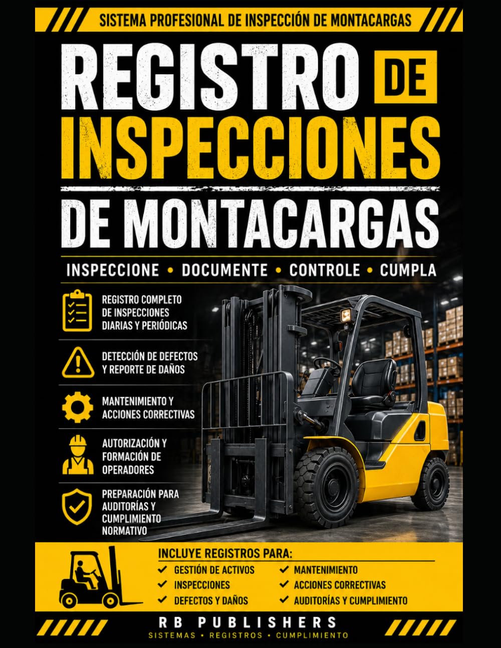 Registro de Inspecciones de Montacargas: Sistema Profesional para la Gestión de Activos, Inspecciones Diarias y Periódicas, Detección de Defectos, ... de Cumplimiento y Preparación para Auditorías