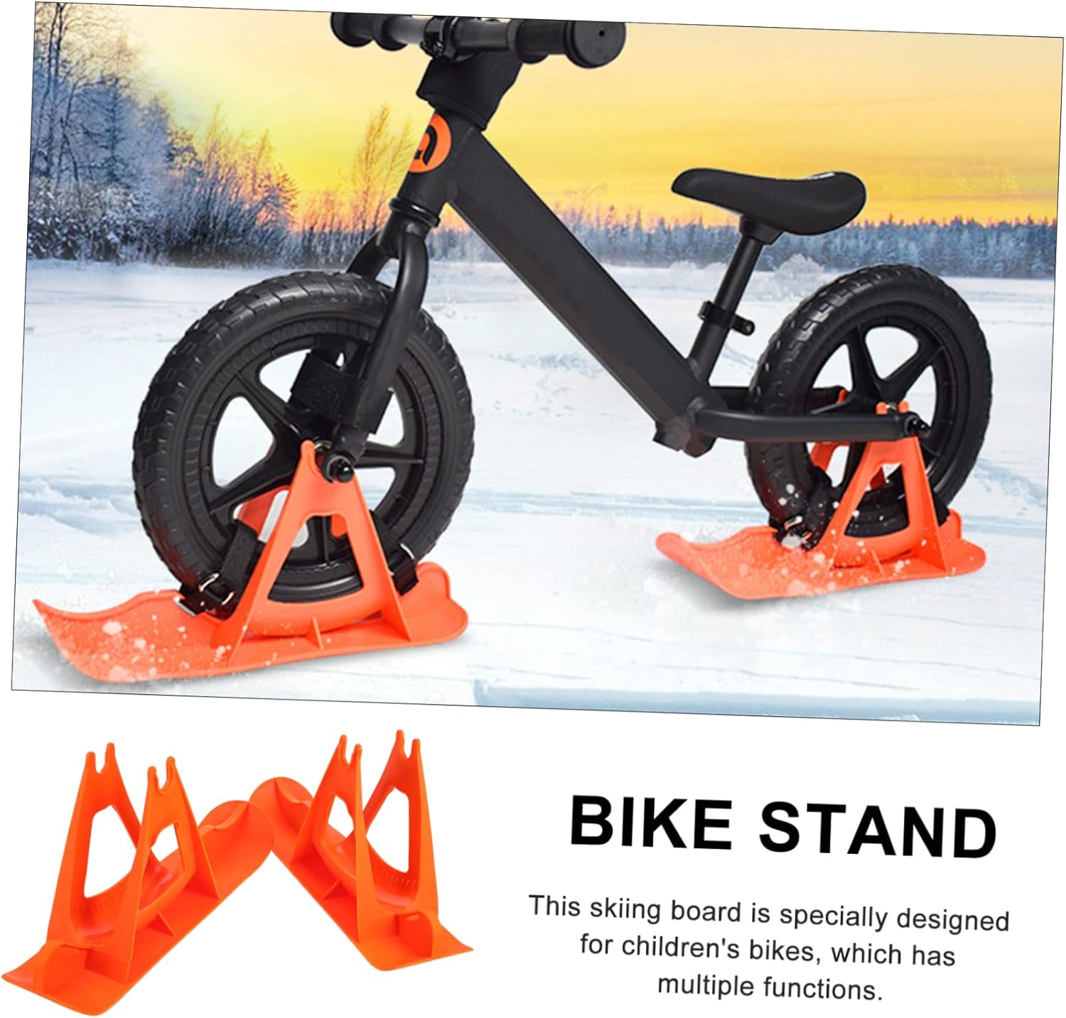 1Set Bike Stand Snowboard Shape Bike Rack for Outdoor Activities Durable Cold Resistant for Balance Bikes Winter Accessory