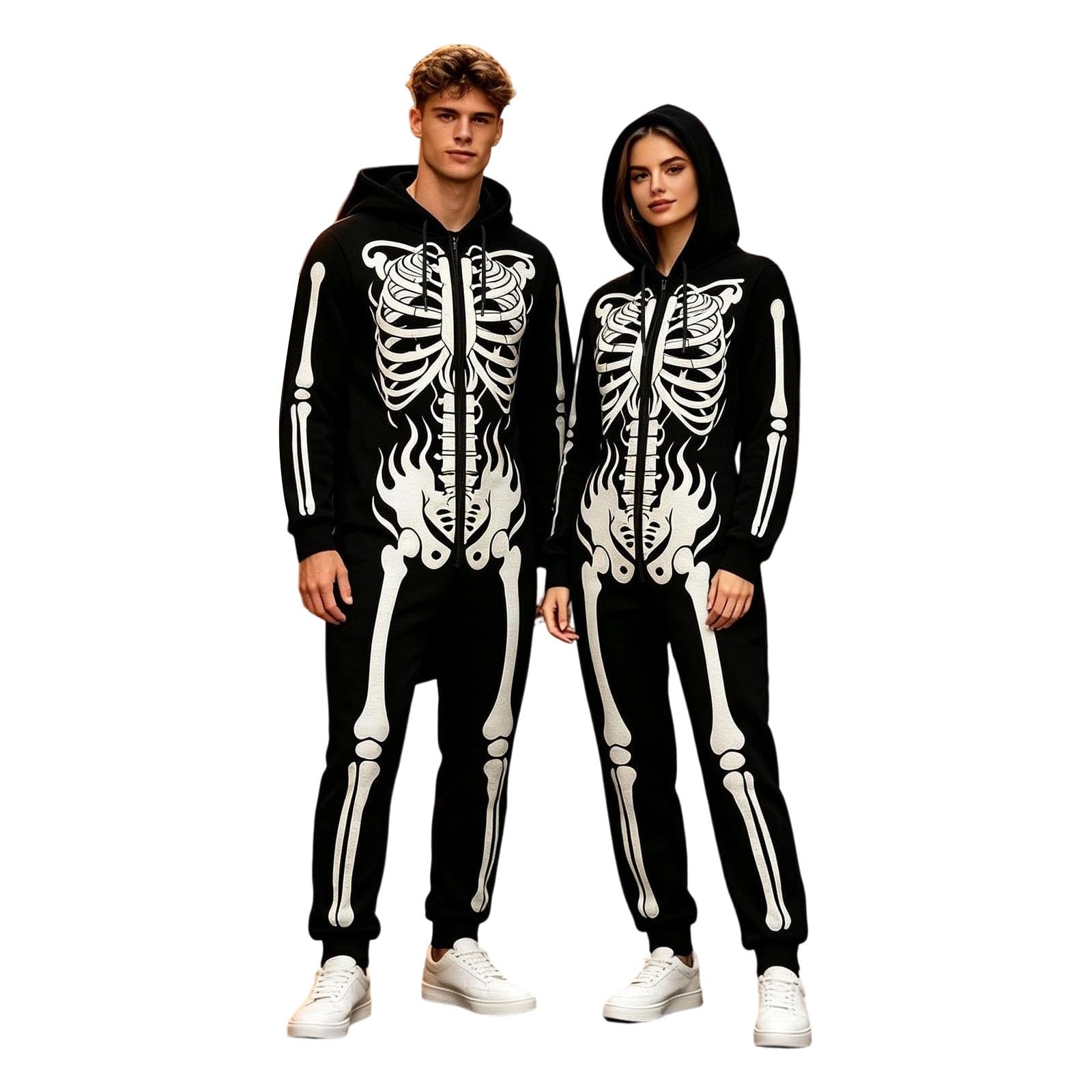 Generisch Partner Kostüm Halloween Bär Schlafanzug Einteiler Damen Jumpsuit Kuschelig Lustig Pyjama Matching Pyjamas Couple Kuschel Panda Herren Ganzkörper