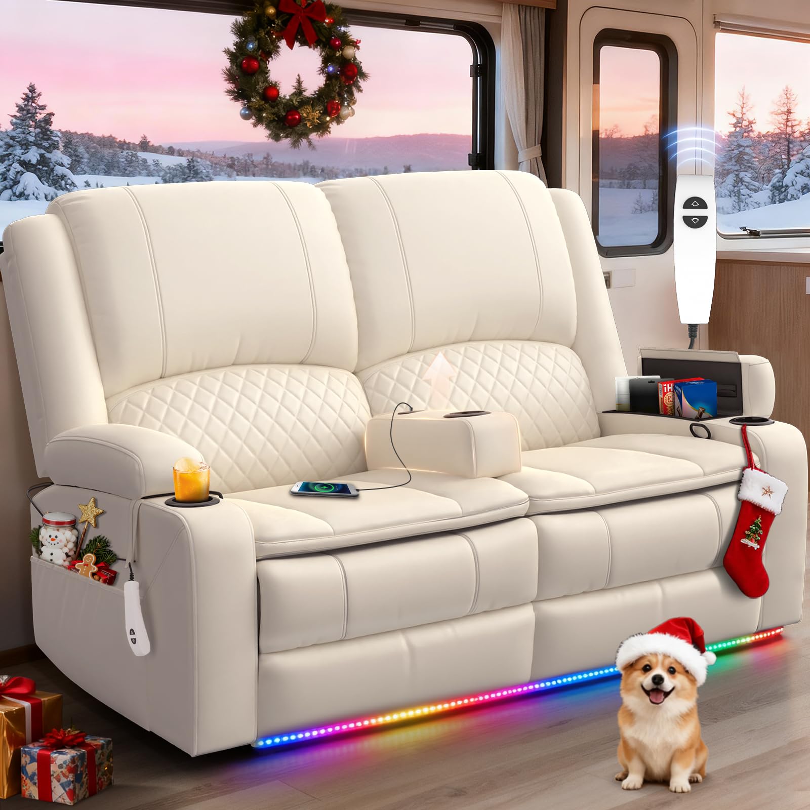 MOSGAT Power Reclining Loveseat