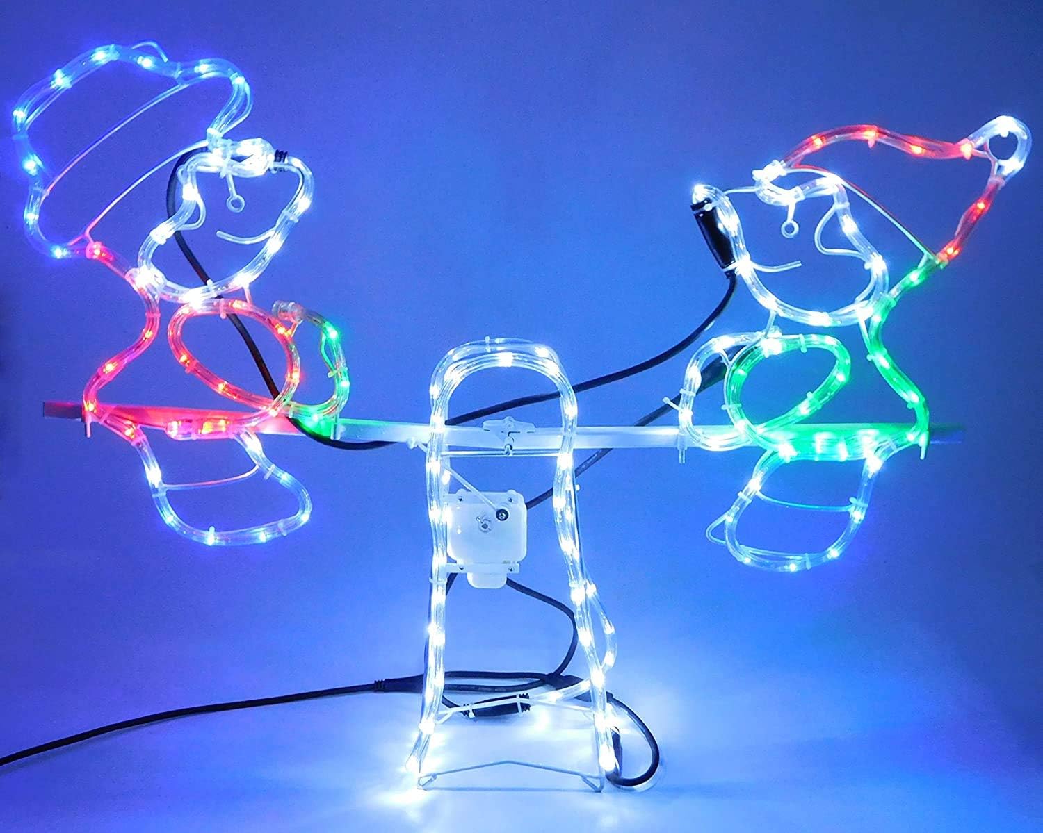 Christmas Concepts® Rope Light Snowman and Elf animated Seesaw