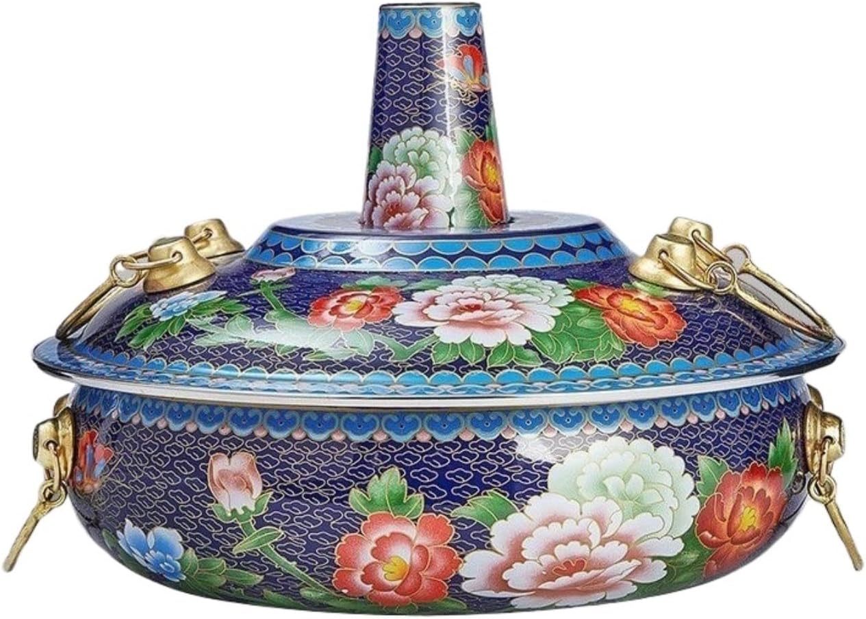 Olla Hotpot de Cobre para Cocina, 30 cm, Azul