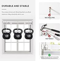 Vista 21 de LazBlinds Persianas sin herramientas sin taladro, persianas mini de vinilo de 1 pulgada, persianas sin cuerda para ventanas, persianas horizontales