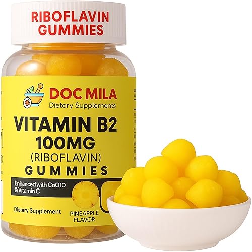 Gomitas de vitamina B2 de 100 mg para adultos y niños - Gomitas de riboflavina de 100 mg - Suplementos VIT B2