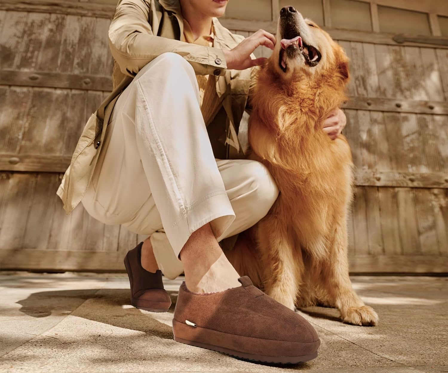 COFACE Men's Clog Slippers Cozy Thick Cushion Memory Foam Indoor Outdoor Lightweight Warm Sherpa Lining House Shoes For Man With Arch Support Rubber Hard Sole - Image 2