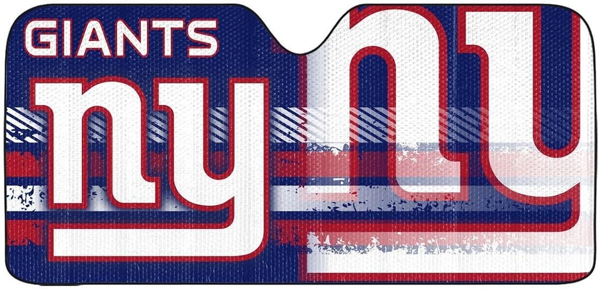 Fanmats NFL Windshield Sun Auto Shade, Sun Shield Sun Visor Accordion tri-fold for Storage 59" x 29.5", Colorful Team Design