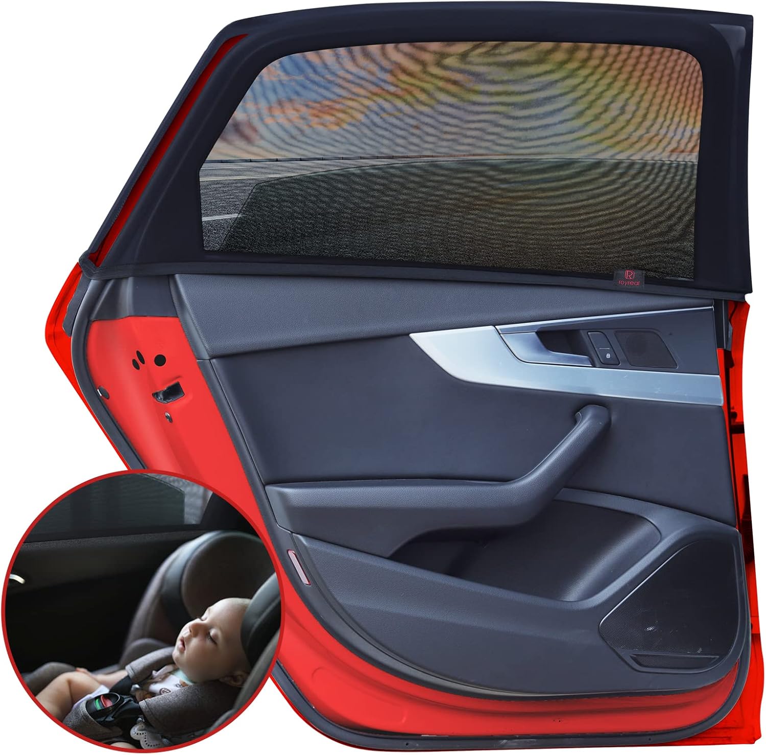 Car Window Shade Baby, Sun Shade Screen for Rear Window Cover 4Side