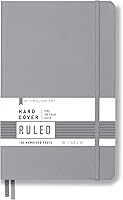Vista 1 de Minimalism Art, Premium Hard Cover Notebook Journal, Large Size, Composition B5 7.6"x10", 186 Numbered Pages, Gusseted Pocket, Ribbon Bookmark, Gray