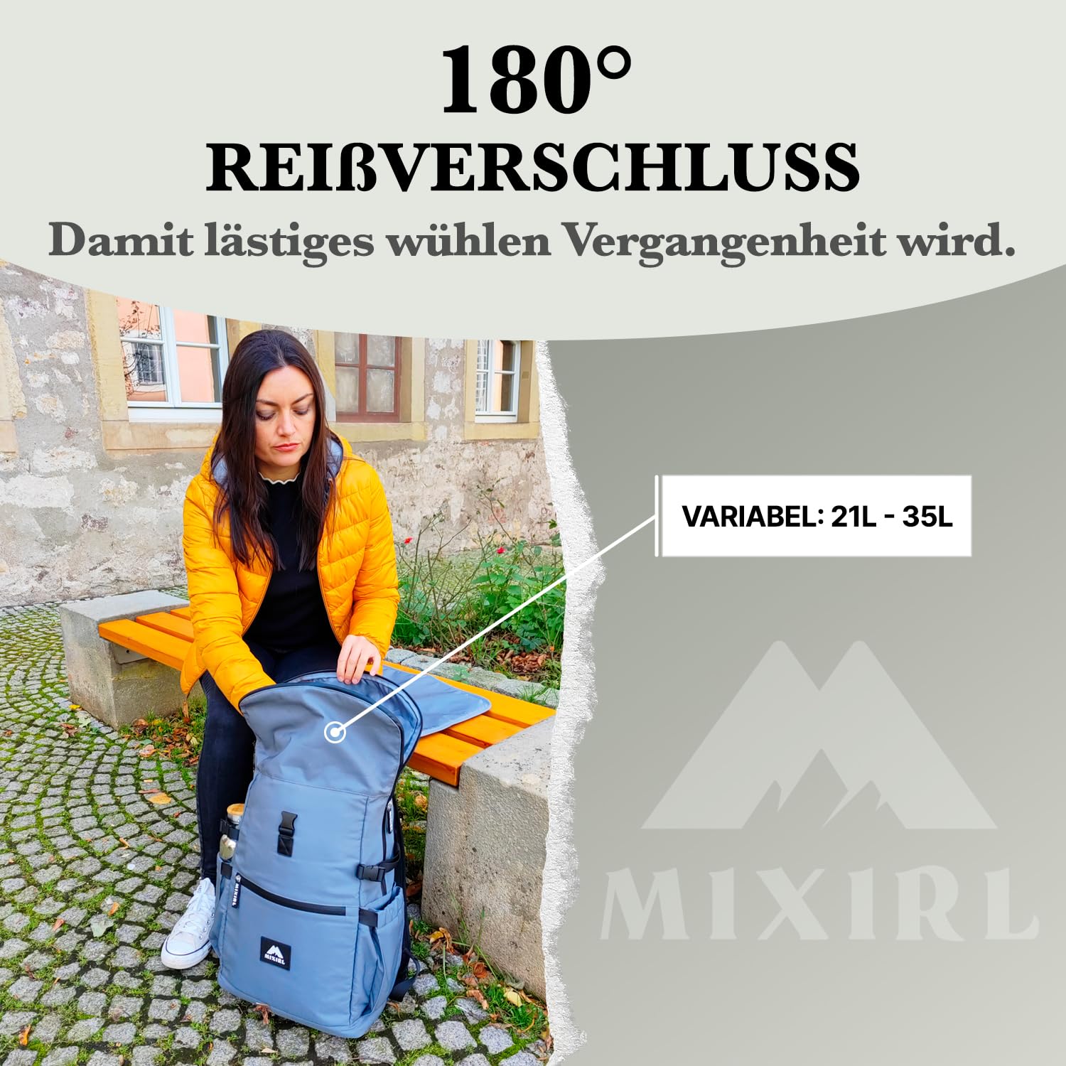 Baby Wickelrucksack stylische Wickeltasche mit Wickelunterlage | Rolltop Rucksack Groß & Kinderwagenbefestigung für unterwegs - ideal für jede Mama