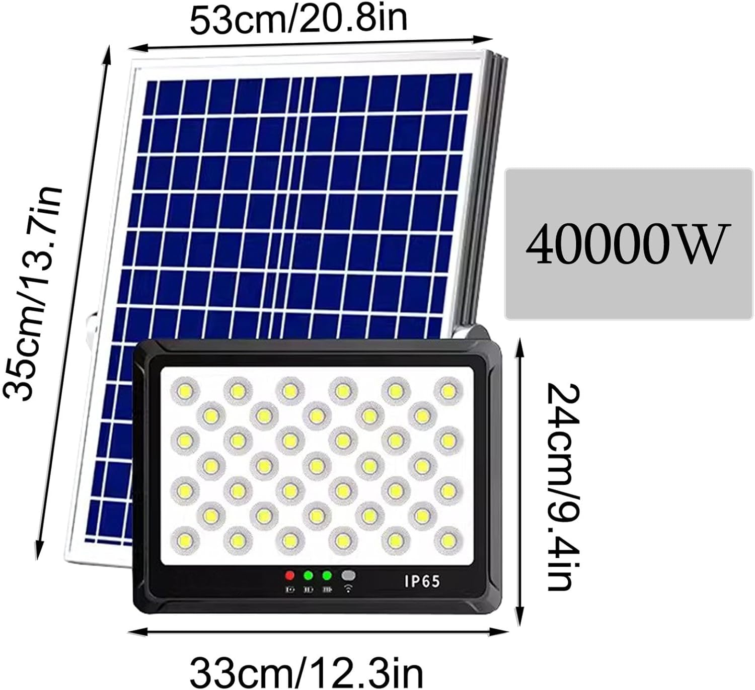 IP65 Waterproof Solar Street Light with Motion Sensor, 40000W for Parking Lot & Yard, 19.6ft Cable, Easy Installation, Dusk to Dawn, Outdoor Lighting (Blue)