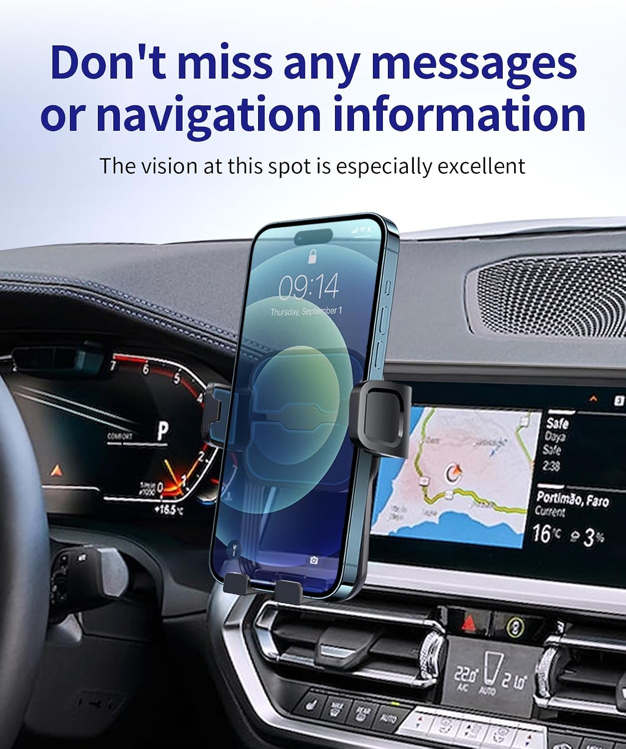 Car Phone Holder for BMW 3 Series 2019-2022/4 Series 2021-2023/2 Series 2022-2024, 10.25" Screen Fixed Clip, Auto Accessories Navigation Bracket, Interior Decoration Mobile Phone Mount, 360° Rotation