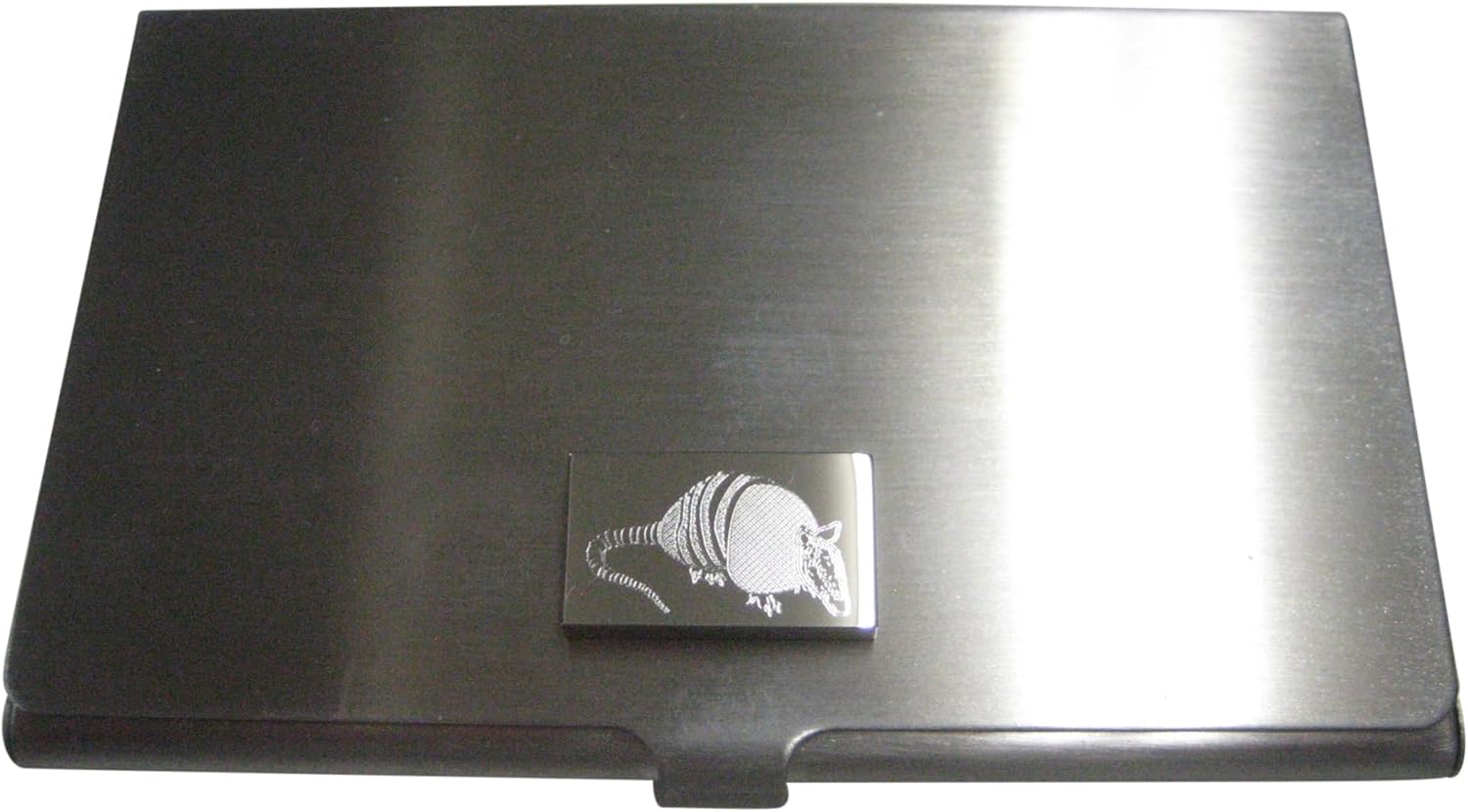 Kiola Designs Silver Toned Rectangular Etched Armadillo Business Card Holder