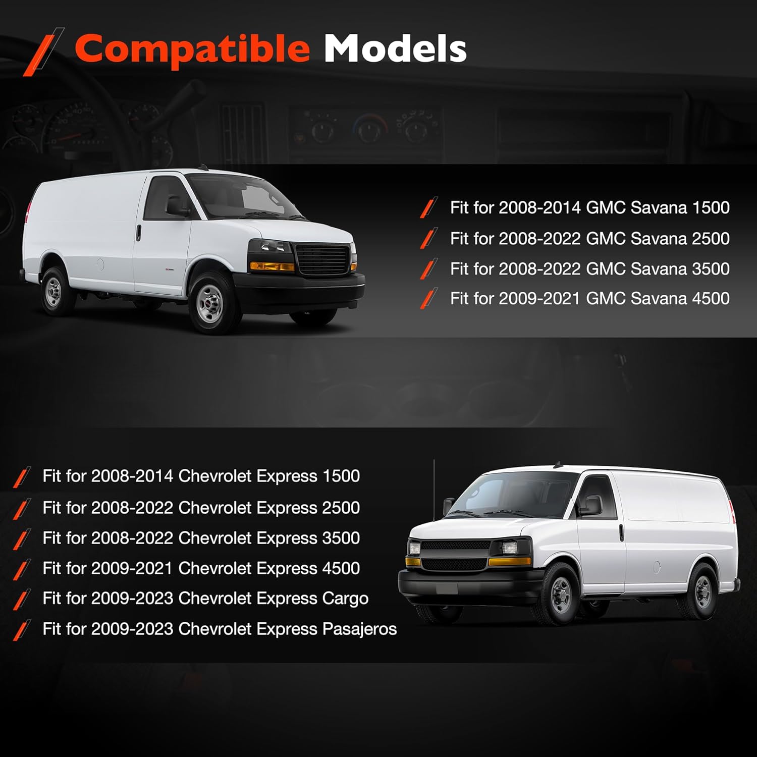 599-294 Front Climate Control Module A/C Heater Air Conditioning Panel, Compatible with 2008-2014 Chevy Express/GMC Savana 1500, 2008-2022 Express/Savana 2500 3500, 2009-2021 Express/Savana 4500