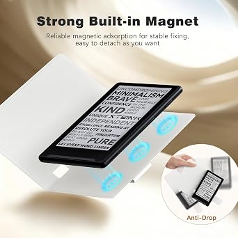 MoKoモコ XTEINK X4 eReader 4.3インチ用磁気ケース、超軽量スリムフォリオプレミアムPUレザーカバー、Xteink X4 電子書籍リーダー用 安全な磁気クラスプ付き、ホワイト