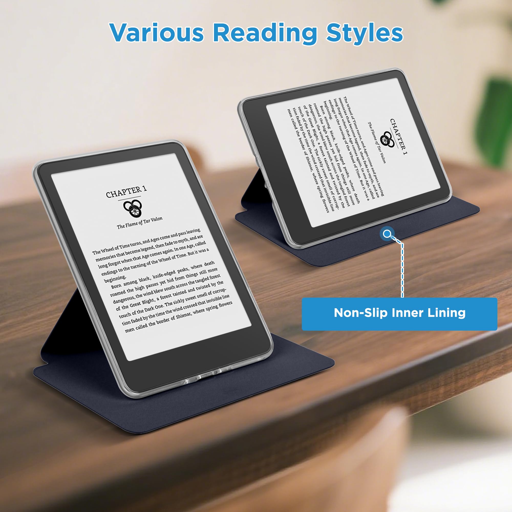Étui magnétique amovible 2 en 1 avec support pour Kindle Paperwhite (11e génération-2021) et Kindle Paperwhite Signature Edition Coque fine en polyuréthane avec fonction veille/réveil