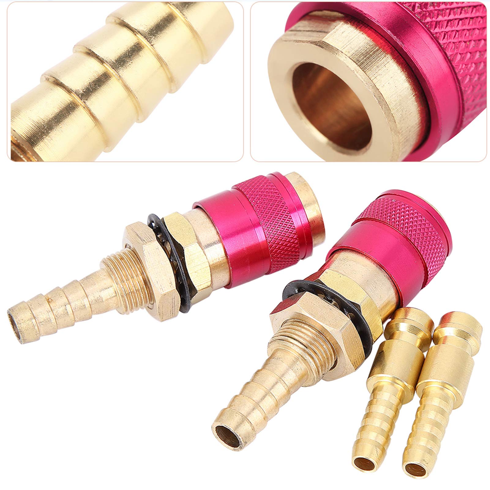 Raccords à Connexion Rapide à l'argon, Connecteur de Tuyau, Connecteur de Raccord de Torche de Soudage TIG Raccord de Connecteur Rapide 2 Pièces Adaptateur de Gaz, Gaz de Soudage Adaptateur