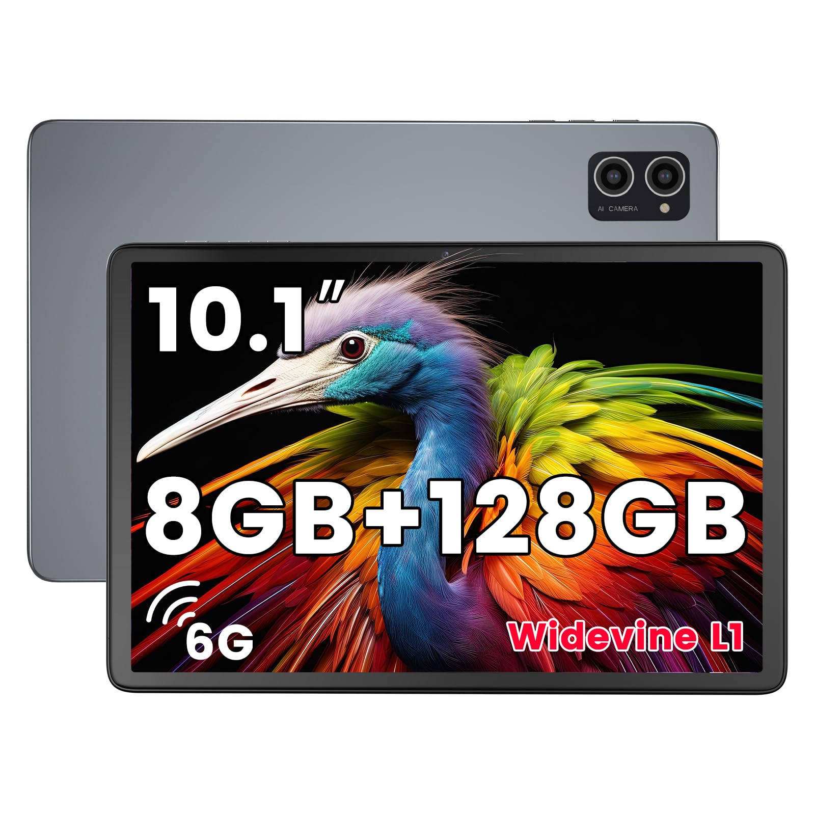 Tablet da 10 pollici, 8 GB di RAM e 128 GB di ROM, WiFi 6, Octa-Core A523