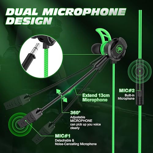 Miniatura 4 de BlueFire Auriculares para juegos de 0.138 in con cable con cancelación de ruido, graves estéreos, auriculares deportivos electrónicos con micrófono