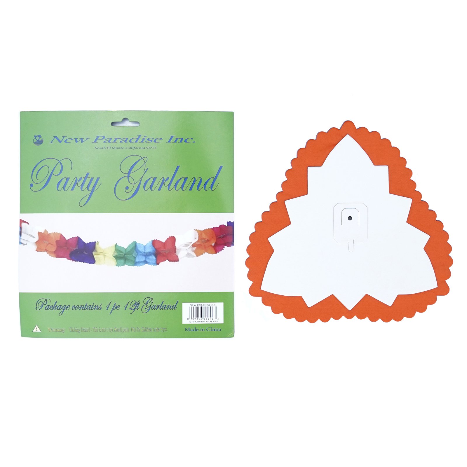 Rainbow Paper Garland - 12 Ft Long by New Paradise
