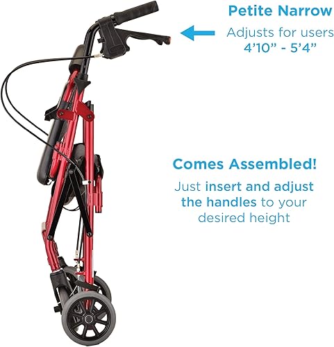 Miniatura 11 de Nova - Productos Médicos Get Go Petite Rolling Walker, caminador rodante pequeño - 13 libras., 4202CBK, Clásico, Negro, 1, 1 Negro