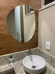 Espelho Decorativo Orgânico Vidro Lapidado Autocolante Fácil Aplicação (50x60cm)