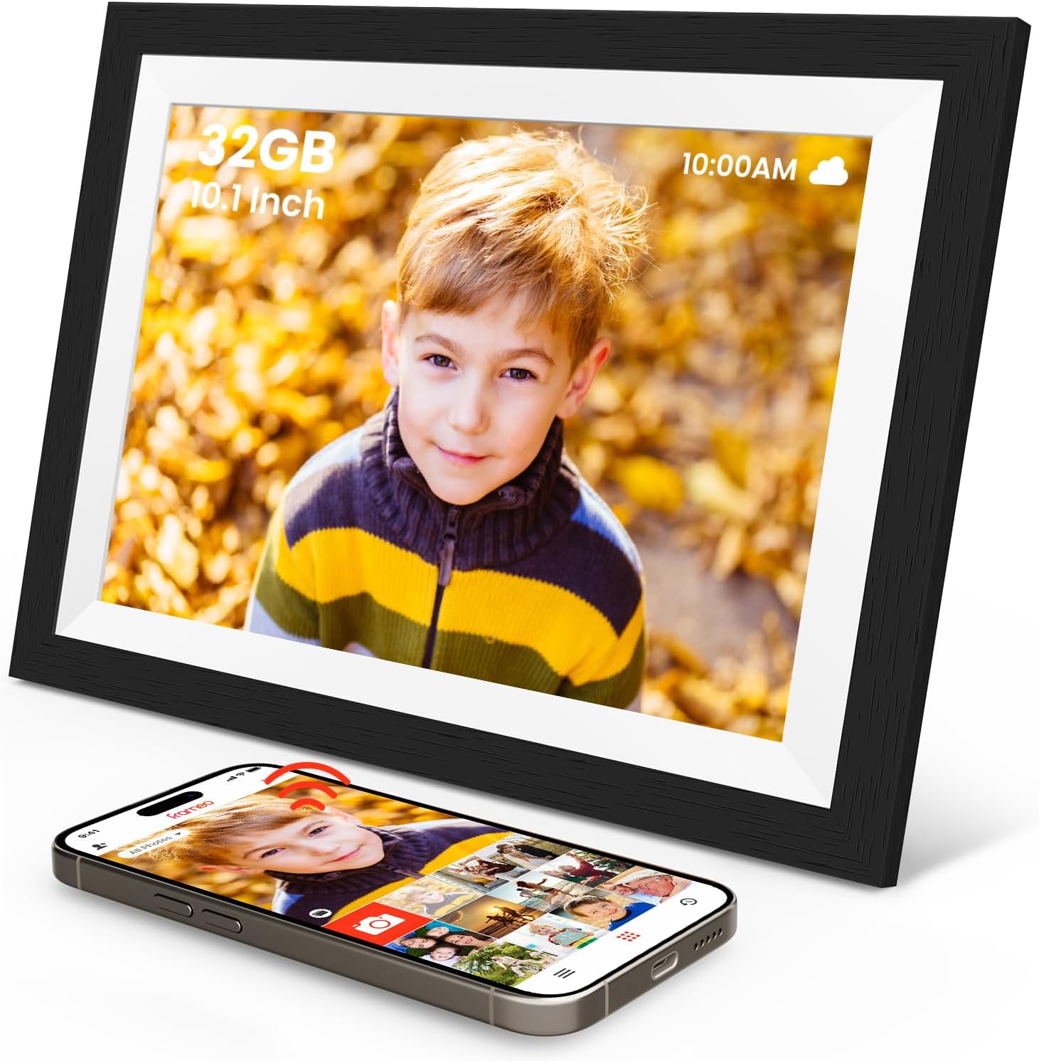 Hesmor 15.6 Zoll Digitaler Bilderrahmen WLAN - FHD IPS Touchscreen 32GB