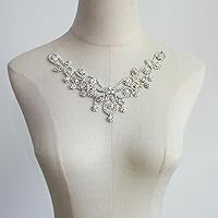 Vista 23 de PEARLY JUN Apliques de diamantes de imitación de plata con apliques de diamantes para vestidos, costura a mano, proyectos de manualidades, ropa