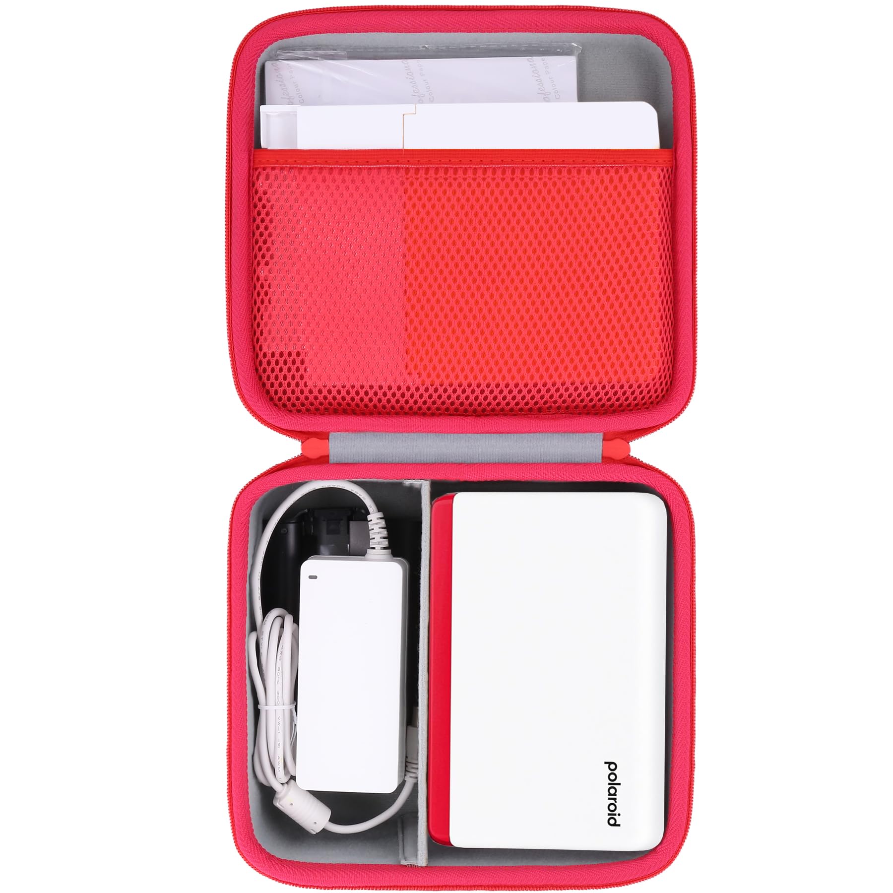 co2CREA Hard Travel Case Replacement for Polaroid Hi-Print Bluetooth 4x6 Photo Printer,White Red Case-image-17