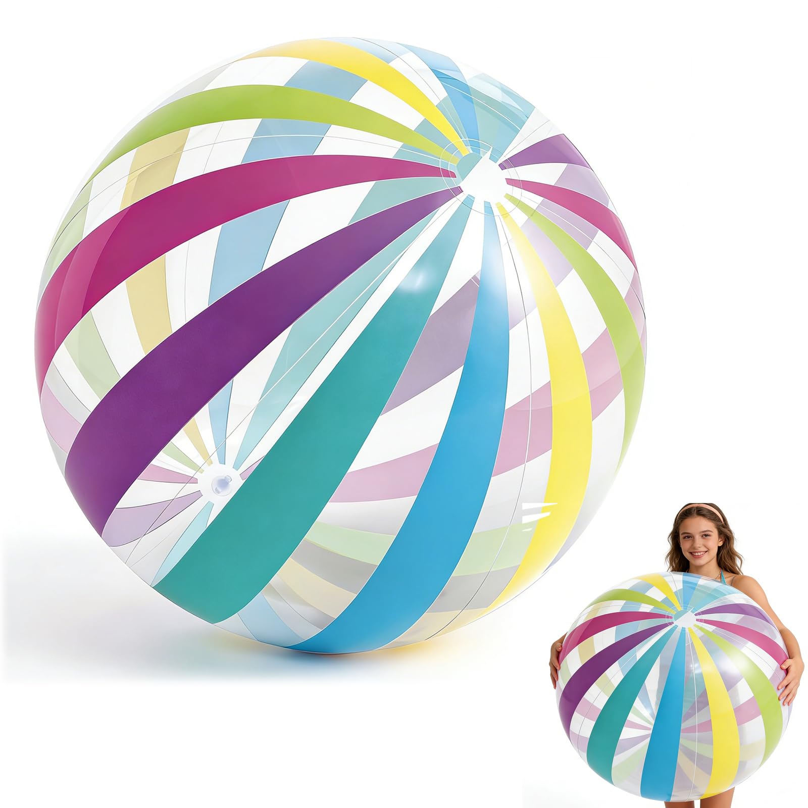 yayafunfun Beach Balls Inflatable for Adult, 71cm Rainbow Beach Ball Barge, PVC Blow Up Balls,Summer Pool Party Toys, Recreation Ball for Summer Pool Water Games Outdoor Game Party Supplies