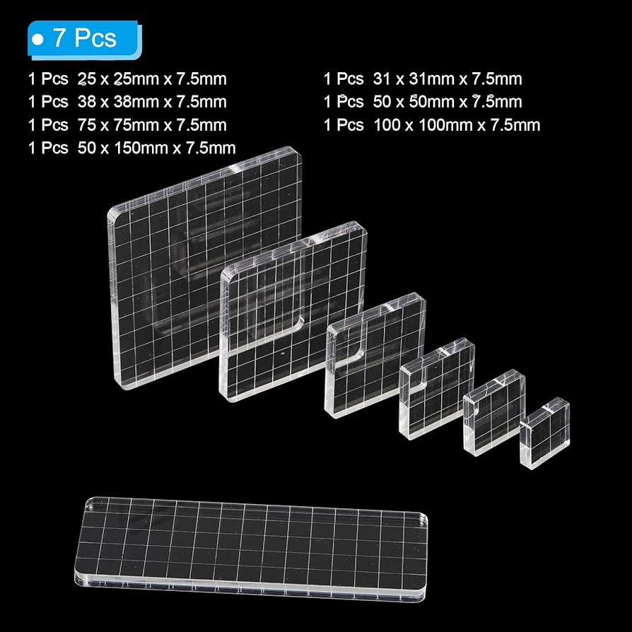 スタンプ用 アクリルブロック  オーダーメイド作成 Amazon.co.jp: PATIKIL アクリルスタンプブロック 7個 クリア
