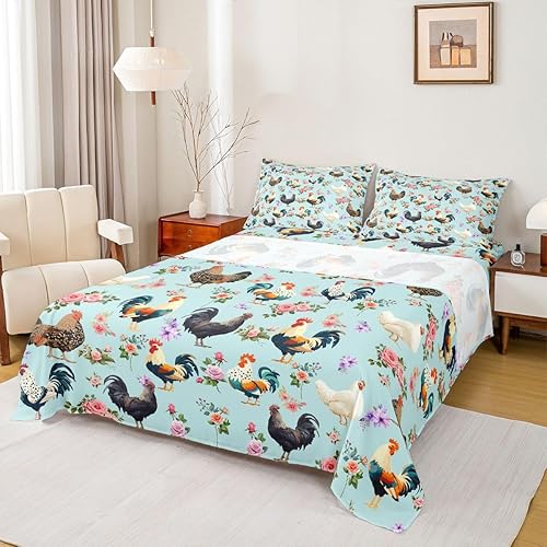 Miniatura 46 de Sábanas de Flores Groovy con Sábana Ajustable de Bolsillo Profundo 60S 70S 80S Flores Hippie Rosa Púrpura Amarillo Juego de Sábanas Retro Floral