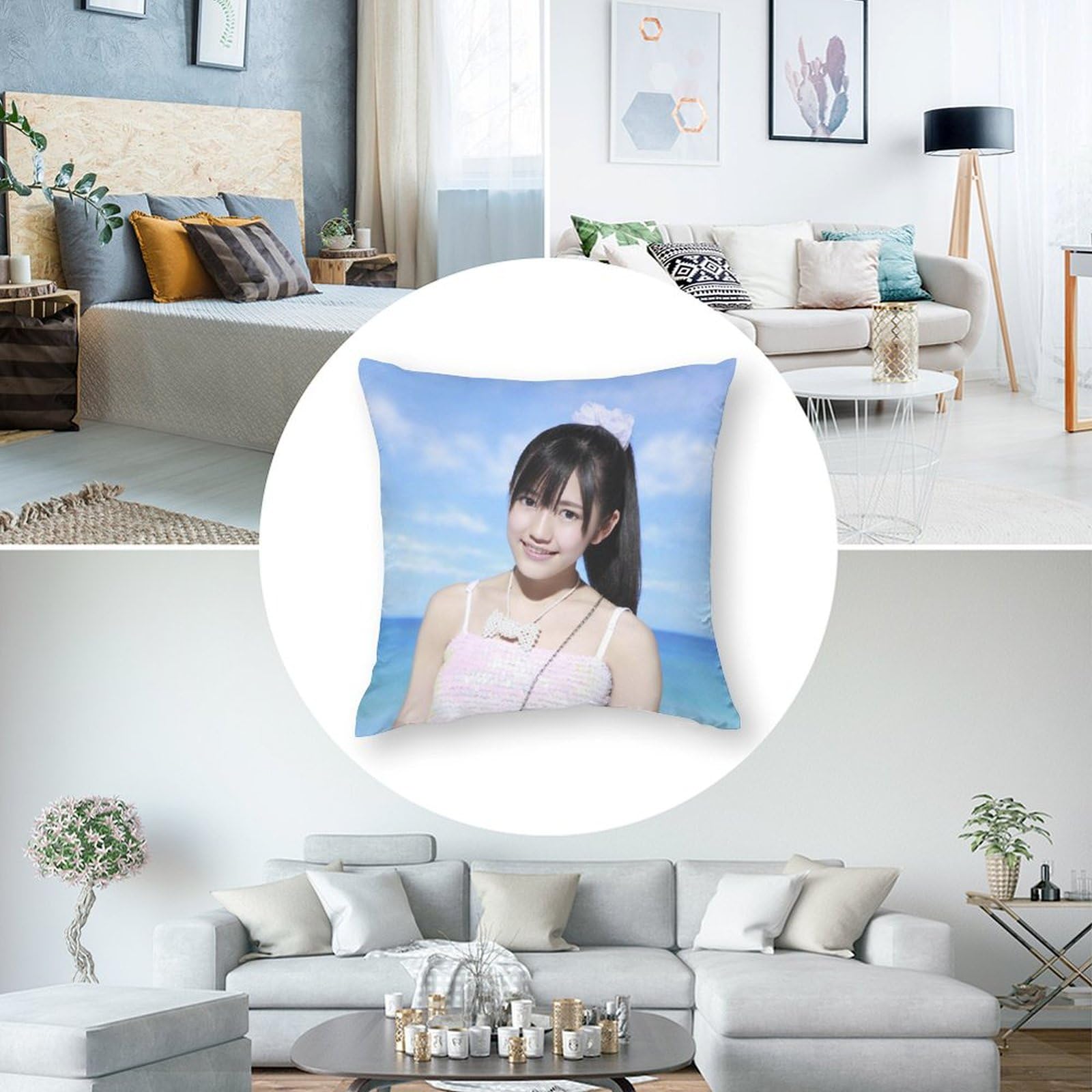 Amazon｜渡辺麻友 枕カバー 抱き枕カバー 正方形 枕カバー
